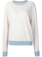 The Great Contrast Trim Sweatshirt, Women's, Size: 2, White, Cotton