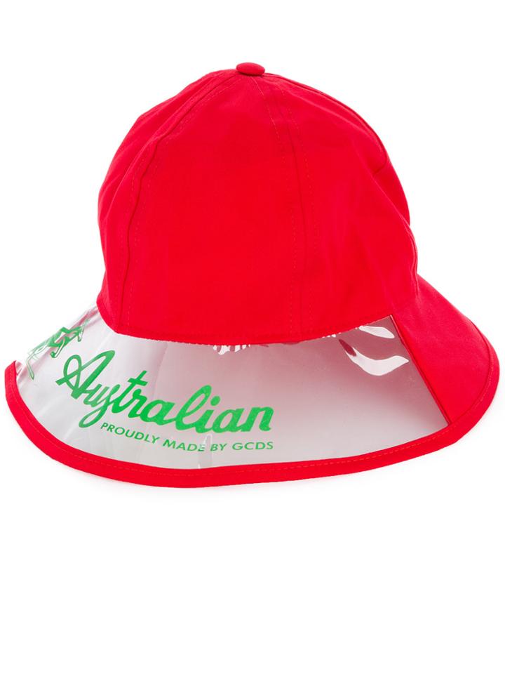 Gcds Clear Panel Bucket Hat - Red