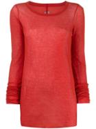 Rick Owens Larry Long Sleeved Top - Red