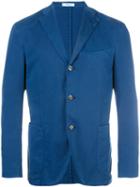 Boglioli Three Button Blazer, Men's, Size: 52, Blue, Cotton/spandex/elastane/cupro
