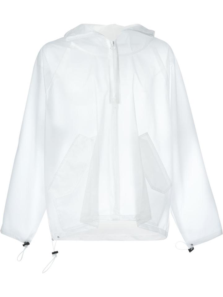 Off-white Transparent Short Raincoat, Men's, Size: Small, White, Polyurethane
