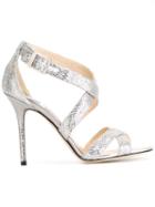 Jimmy Choo Lottie Sandals, Women's, Size: 37.5, Grey, Leather/cotton