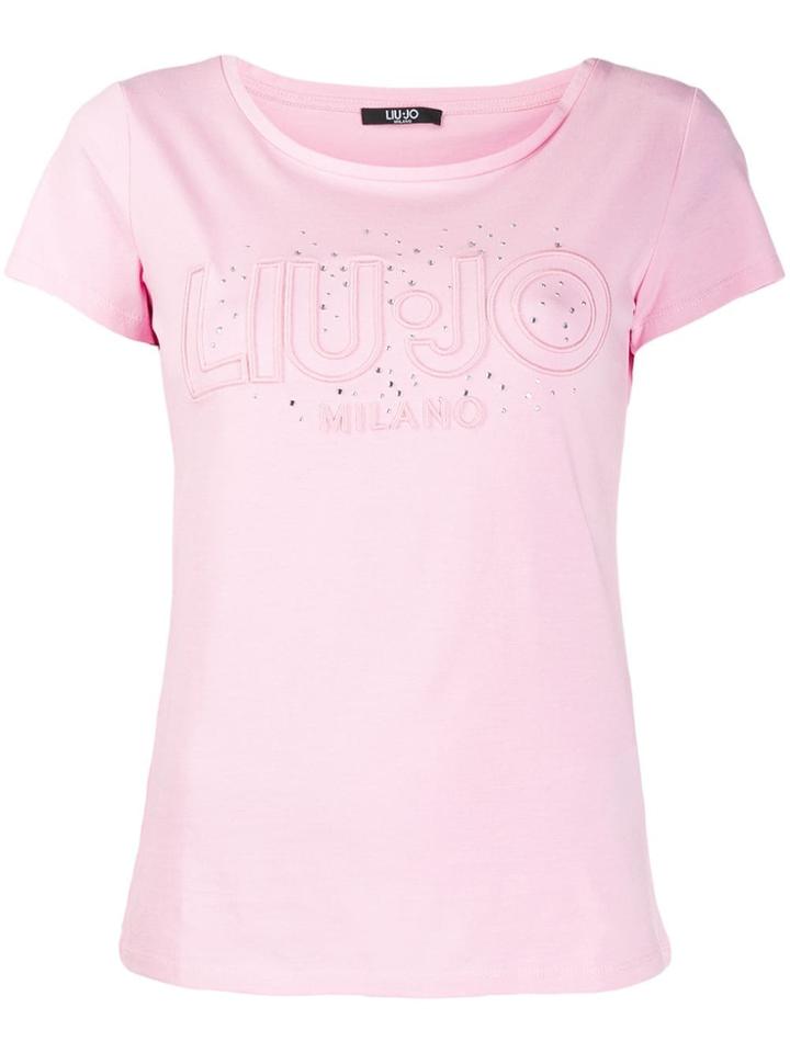 Liu Jo Embellished Logo T-shirt - Pink