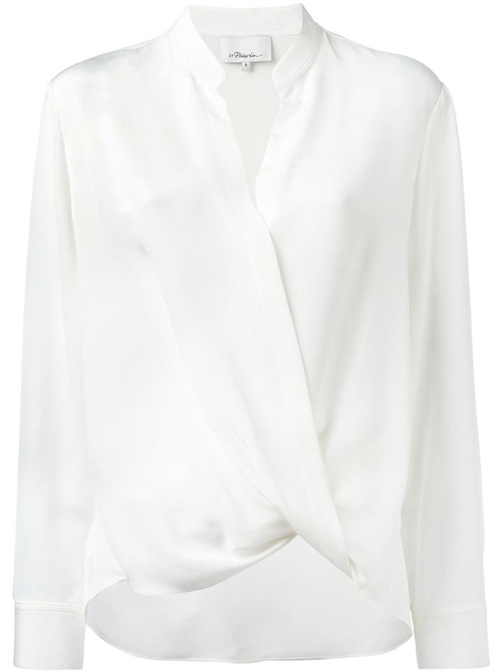 3.1 Phillip Lim V-neck Top, Women's, Size: 8, White, Silk