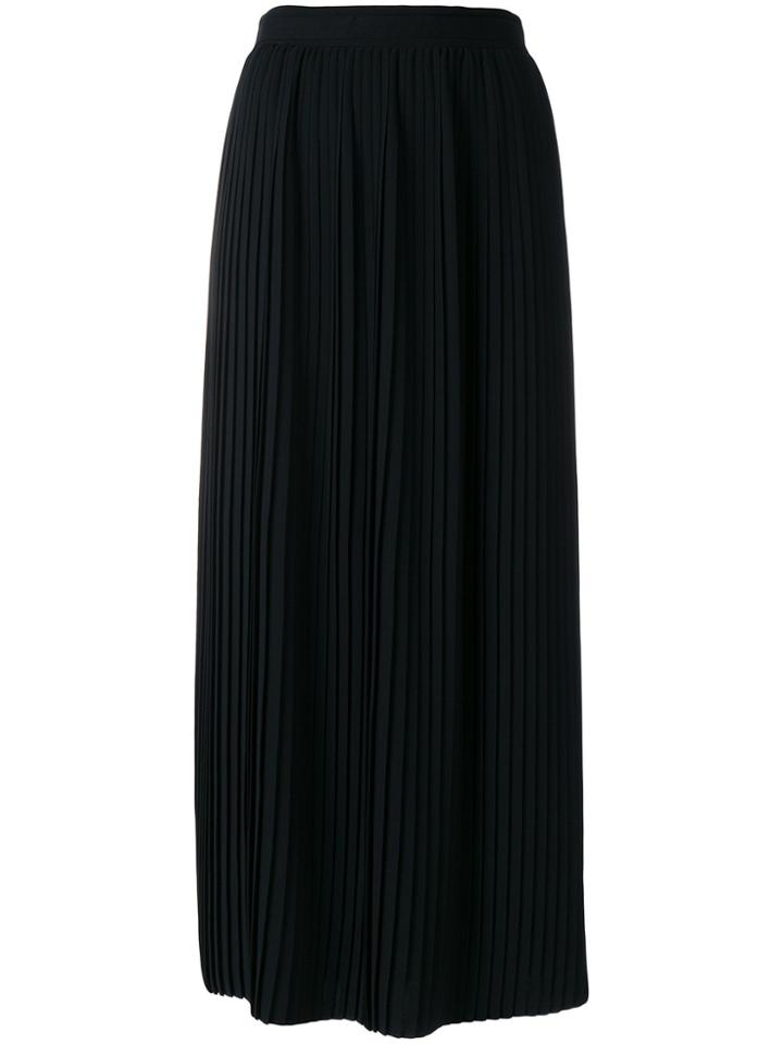 Mm6 Maison Margiela Pleated Midi Skirt - Black