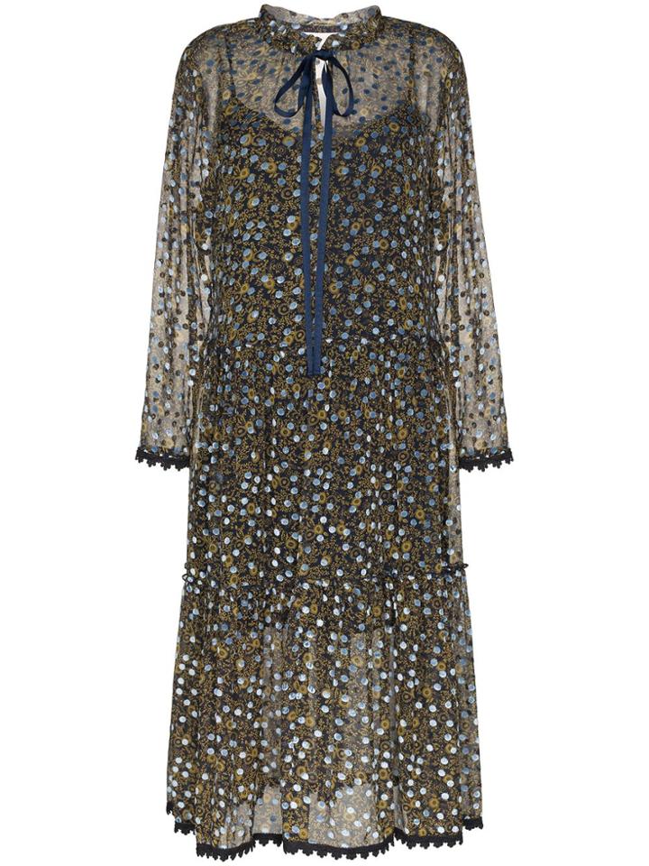 See By Chloé Polka-dot Midi Dress - Blue
