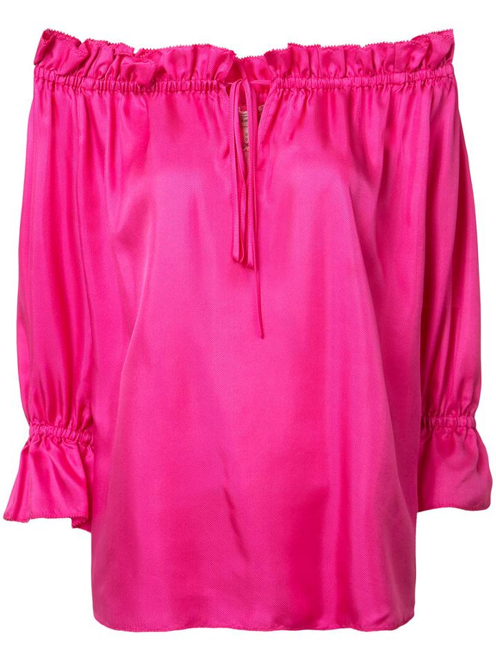 Temperley London Off-shoulders Blouse, Size: 8, Pink/purple, Silk