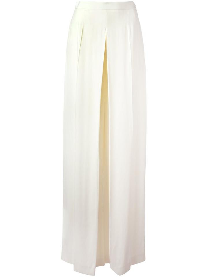 Alexander Mcqueen High-waisted Palazzo Pants, Women's, Size: 38, White, Acetate/viscose