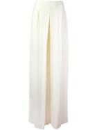Alexander Mcqueen High-waisted Palazzo Pants, Women's, Size: 38, White, Acetate/viscose