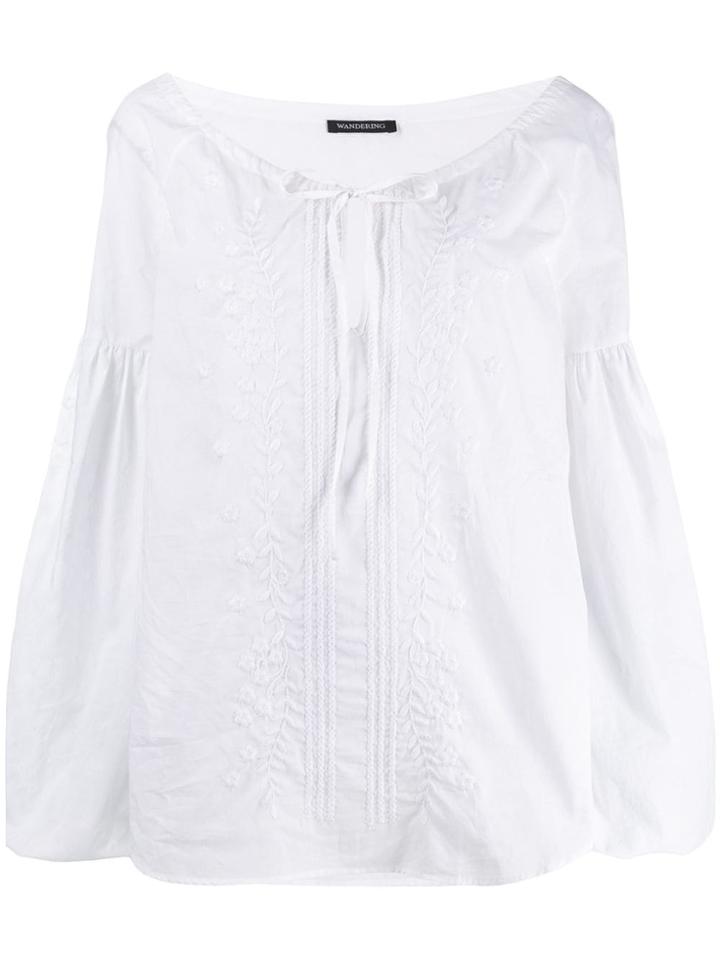 Wandering Embroidered Blouse - White