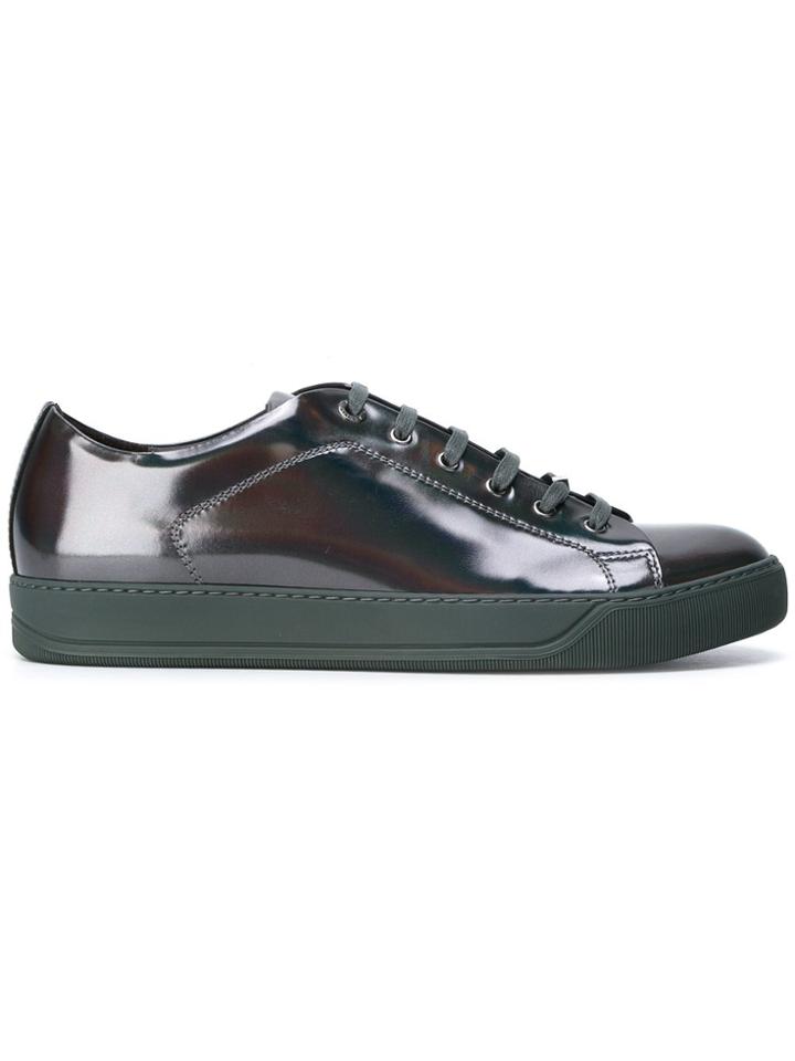 Lanvin High-shine Toe-capped Sneakers - Black