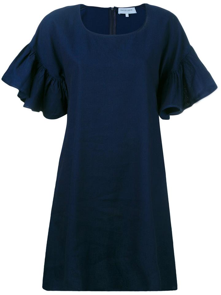 Maison Labiche - Ruffled Sleeve T-shirt Dress - Women - Cotton - L, Blue, Cotton