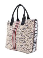 Pinko Embellished Brand Lace Tote Bag - Nude & Neutrals