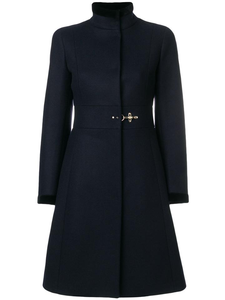 Fay Single Breasted Coat - Blue