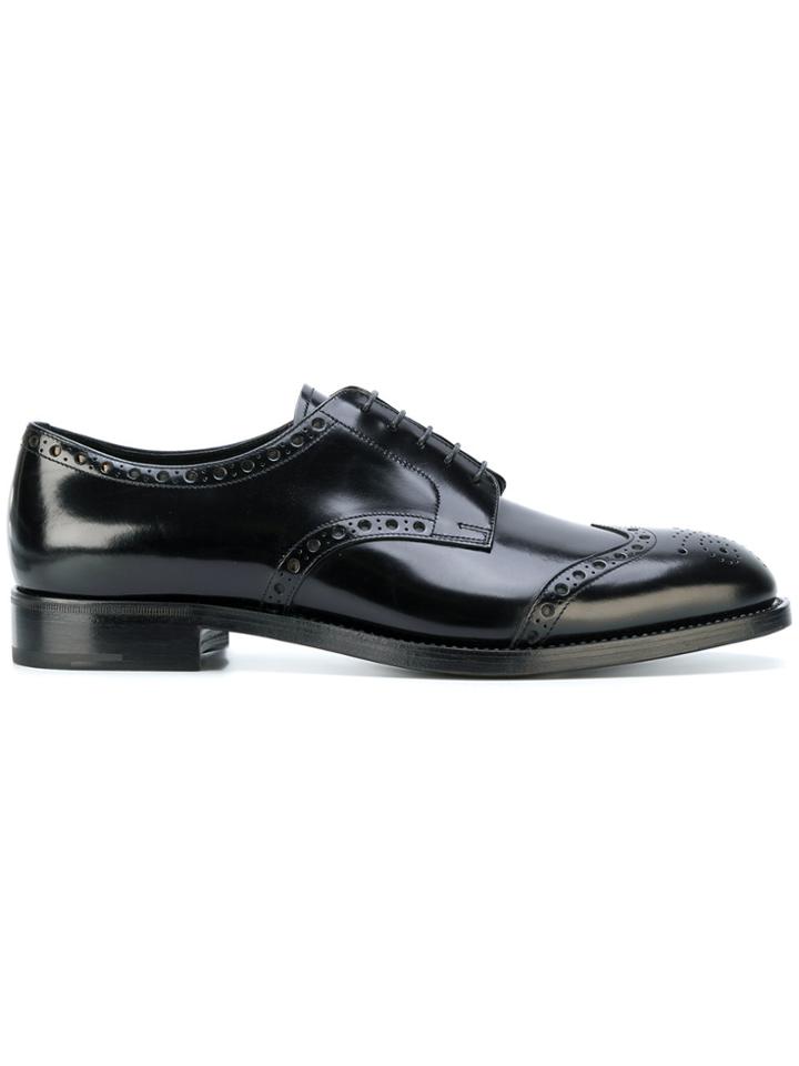 Prada Patina Sheen Brogues - Black