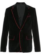 Alexander Mcqueen Contrast Piped Blazer - Black