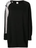 Pinko Sheer Panel Sweatshirt Dress - Black
