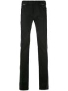Diesel Black Gold Elongated Leather Trim Jeans