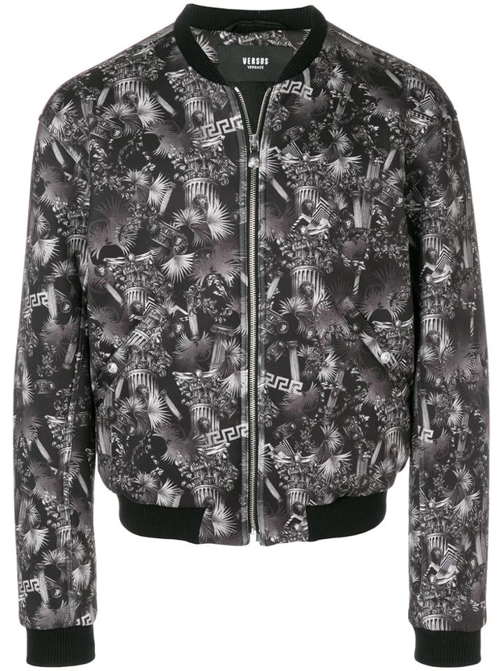Versus Tropical Print Bomber Jacket - Black
