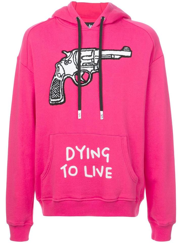 Haculla Dying To Live Patch Hoodie - Pink
