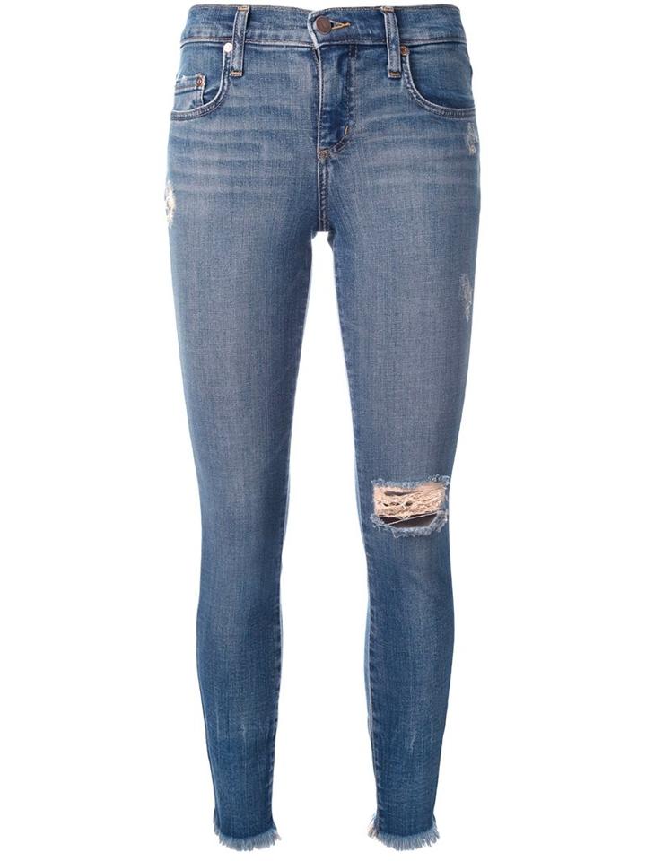 Nobody Denim Geo Skinny Ankle Jeans, Women's, Size: 24, Blue, Cotton/polyester/spandex/elastane