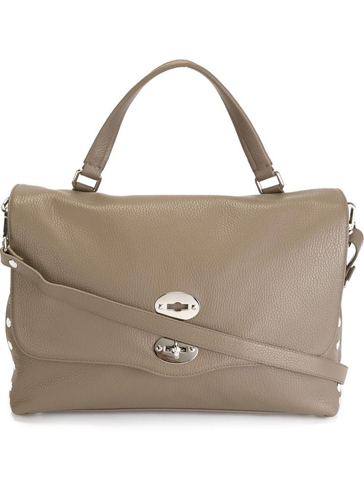 Zanellato Medium 'postina' Satchel, Women's, Grey, Calf Leather