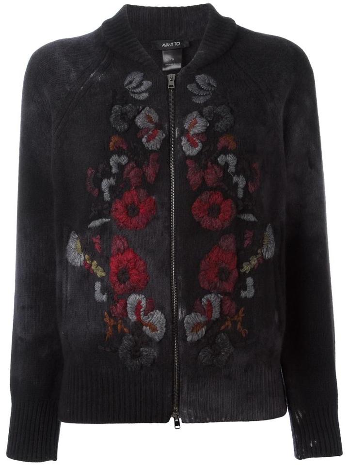 Avant Toi Knitted Bomber Jacket, Women's, Size: Medium, Black, Cashmere/merino/viscose/wool