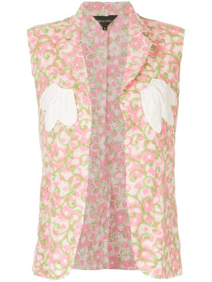 Comme Des Garçons Floral Sleeveless Waistcoat - Multicolour