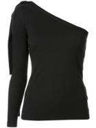 Red Valentino One Shoulder Fitted Top - Black
