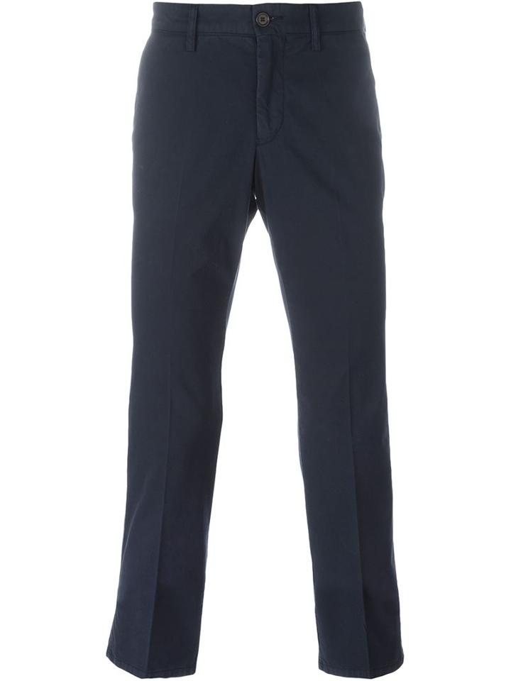 Aspesi Slim Fit Chinos, Men's, Size: 46, Blue, Cotton