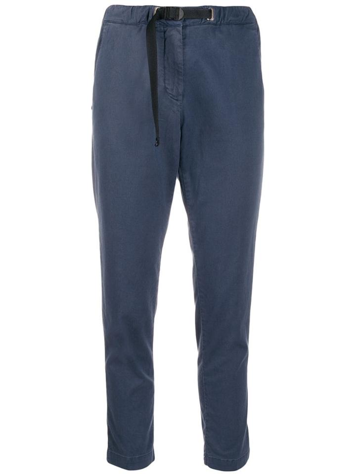 White Sand Buckled Cropped Trousers - Blue