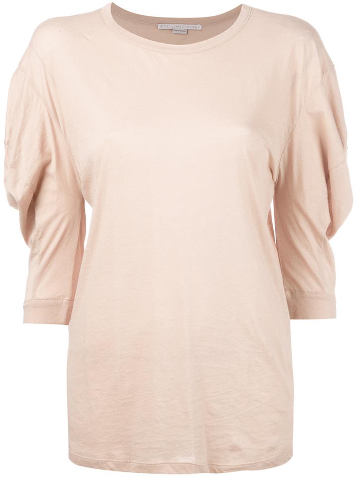 Stella Mccartney - Round Sleeve Top - Women - Cotton - 40, Women's, Nude/neutrals, Cotton