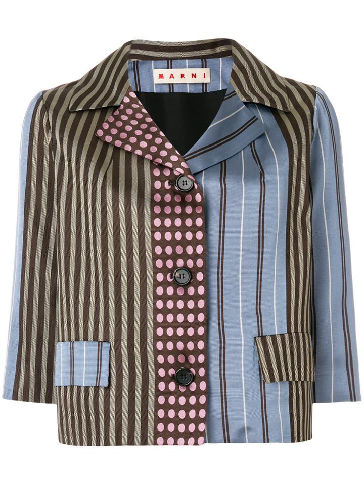 Marni Combined Print Blazer - Blue