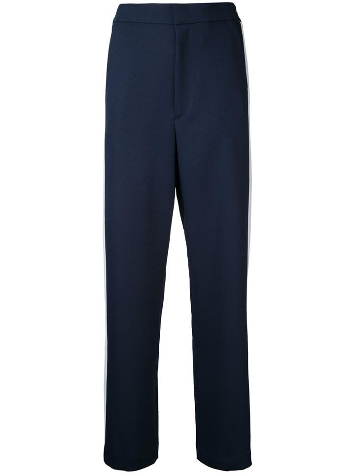 En Route - Appliqué Stripe Trousers - Women - Polyester - 2, Blue, Polyester