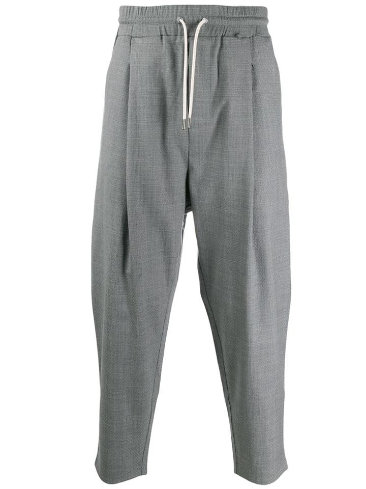 Drôle De Monsieur Drawstring Drop-crotch Trousers - Grey