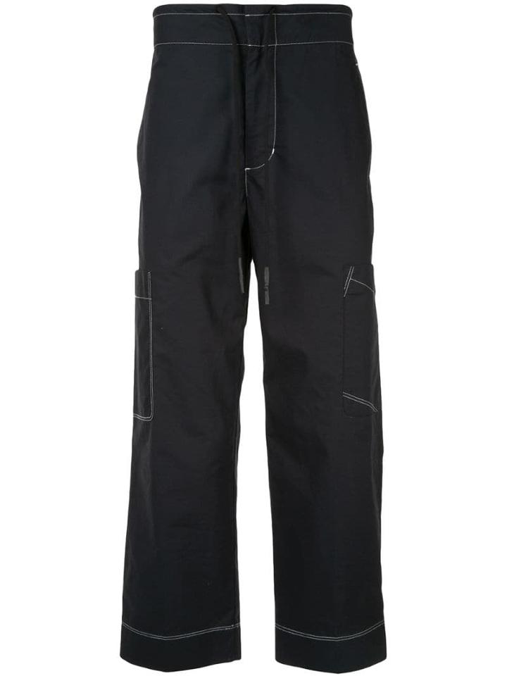 3.1 Phillip Lim Contrast Stitch Cropped Trousers - Black