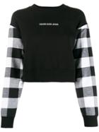 Calvin Klein Jeans Check-panelled Sweatshirt - Black