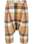 Comme Des Garçons Vintage Drop-crotch Plaid Shorts With Cord Outlined