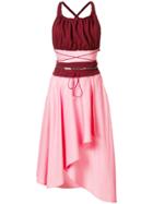 Jw Anderson Jersey-panelled Dress - Pink & Purple