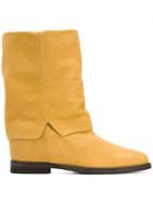 Via Roma 15 Foldover Boots - Yellow & Orange