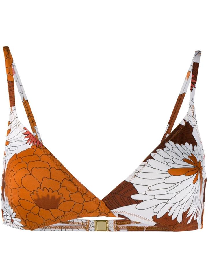 Dodo Bar Or Floral Print Bikini Top - Orange