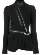 Givenchy Asymmetric Zip-embellished Jacket, Women's, Size: 40, Black, Viscose/polyamide/spandex/elastane/silk