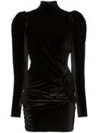 Alexandre Vauthier Puff-shoulder Gathered Mini-dress - Black