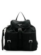 Prada Buckled Nylon Backpack - Black
