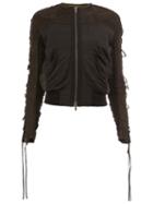 Haider Ackermann Lace Sleeve Bomber Jacket