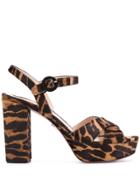 Prada Zebra Print Platform Sandals - Neutrals