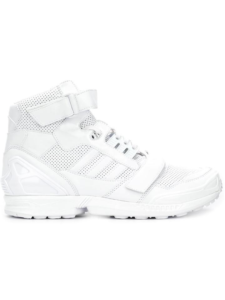 Adidas Juun.j X Adidas Zx 8000 Hi-top Sneakers, Men's, Size: 10.5, White, Leather/rubber