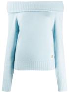 Emilio Pucci Off The Shoulder Cashmere Jumper - Blue