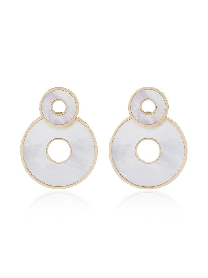 Retrouvai Mother Of Pearl Swivel Earrings - Metallic