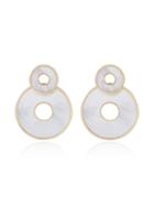 Retrouvai Mother Of Pearl Swivel Earrings - Metallic